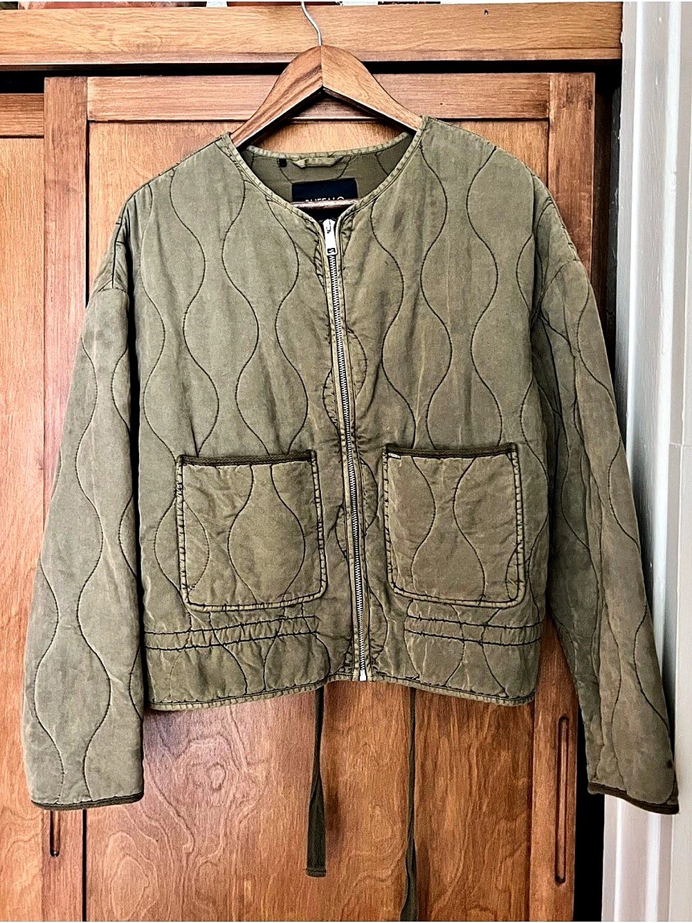 Buffalo David Bitton Quilted Bomber Jacket in Green Size Small
